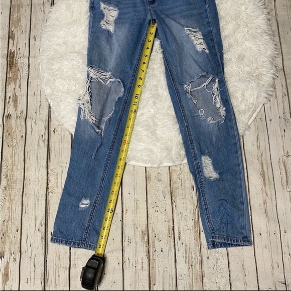 Empyre Easton boyfriend distressed ripped jeans size 0 relaxed low rise - Picture 9 of 12